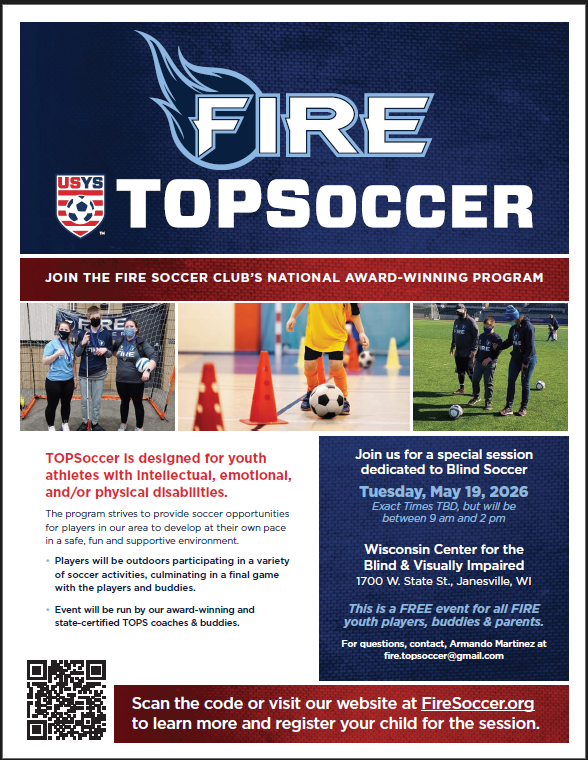 Fire Top Soccer Event Flier May 26, 2026 as described in news item above